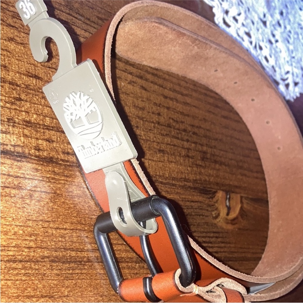 Timberland Brown Genuine Leather Belt Size 36 Tan New